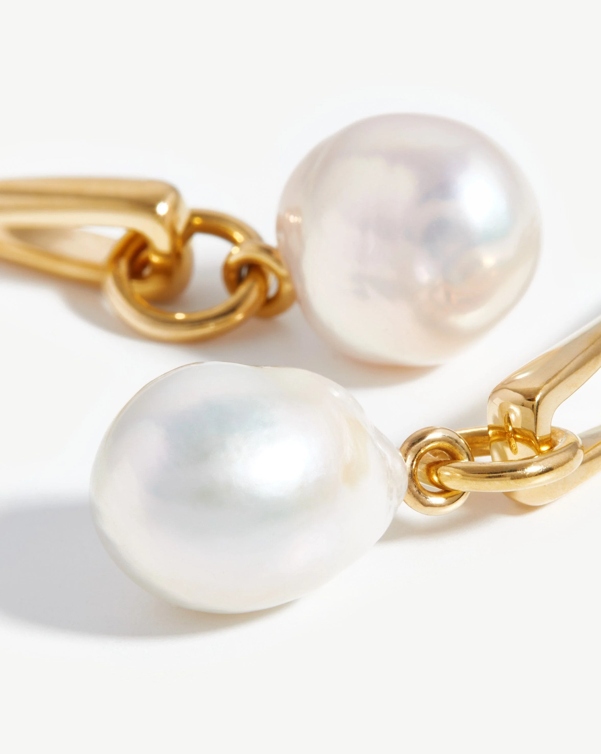 Baroque Pearl Twisted Drop Earrings | 18ct Gold Plated/Pearl - Image 4