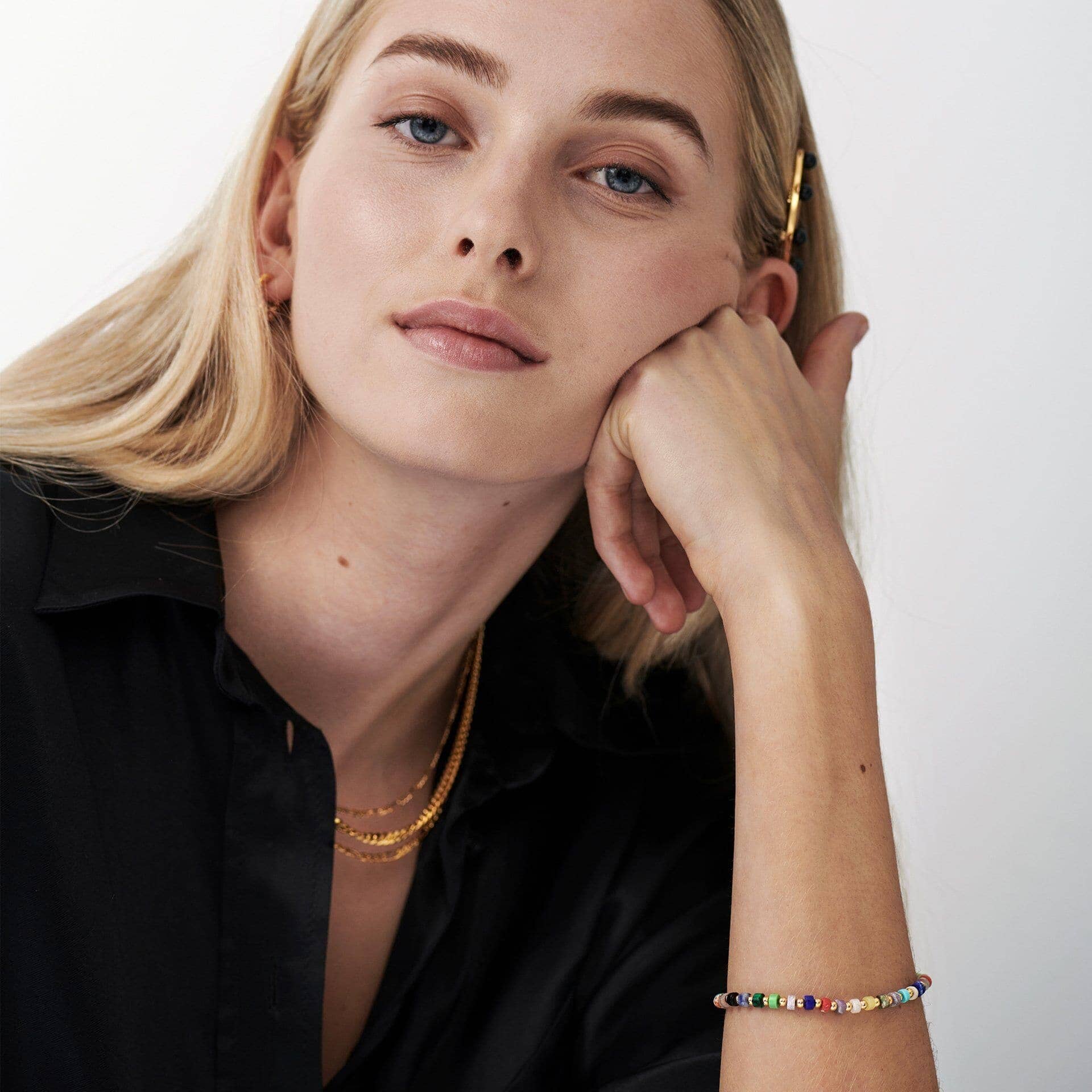 Beaded Bracelet | 18ct Gold Plated/Multi Beaded - Image 3