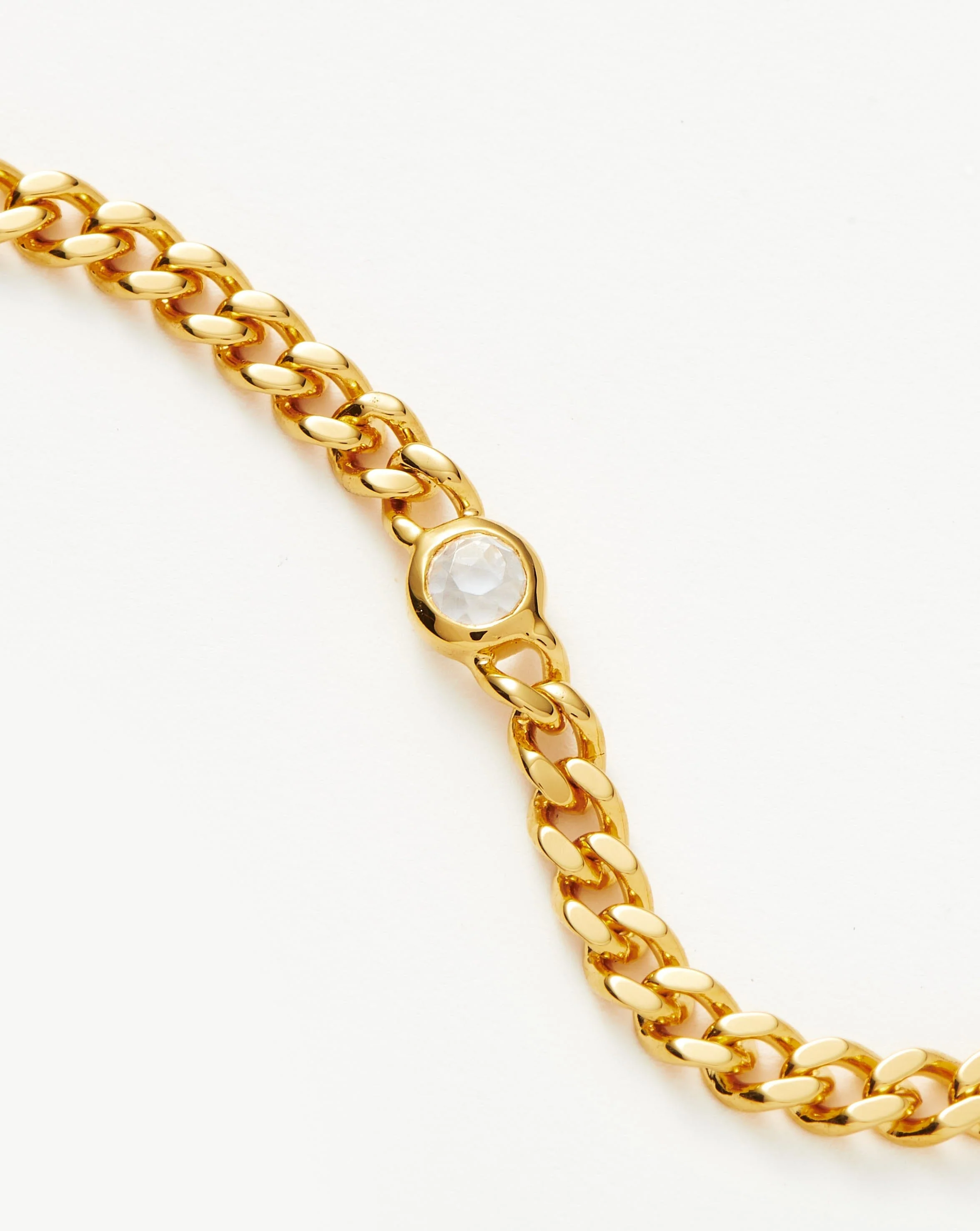April Birthstone Chain Bracelet | 18ct Gold Plated Vermeil/Crystal - Image 4