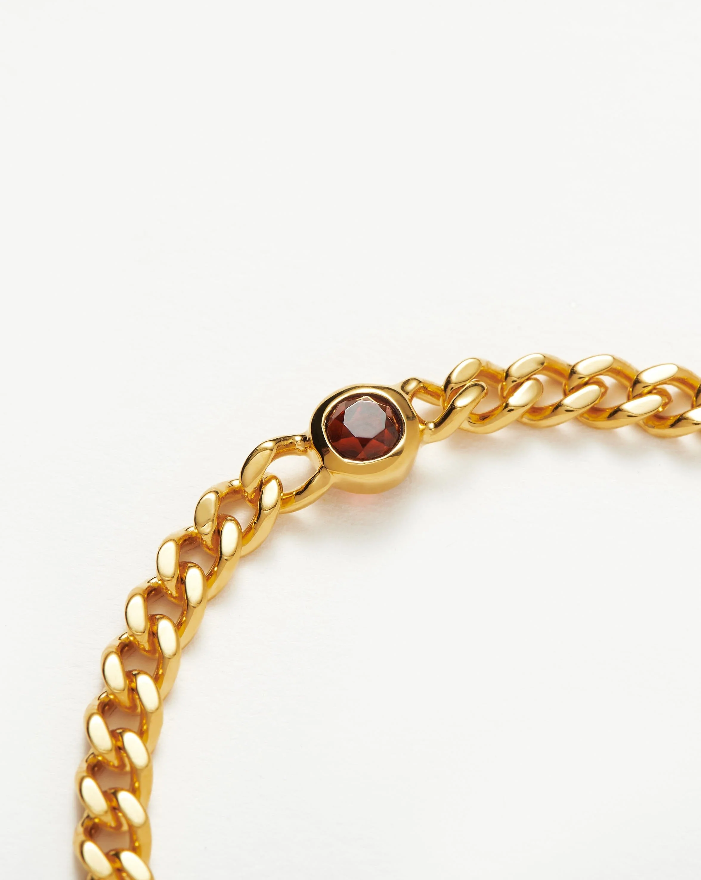 January Birthstone Chain Bracelet | 18ct Gold Plated Vermeil/Garnet - Image 4