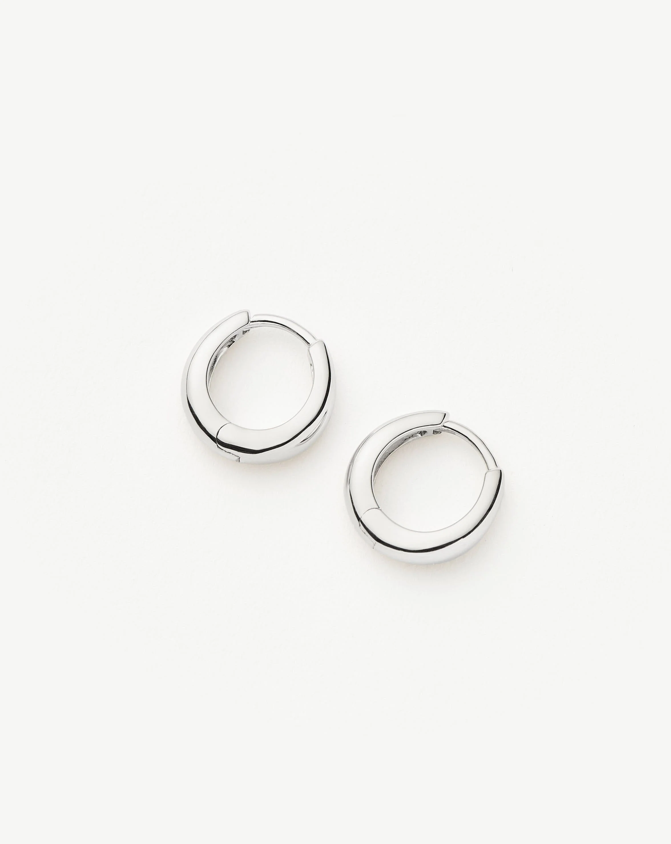 Solid Gold Dome Huggies | 14ct Solid White Gold - Image 4