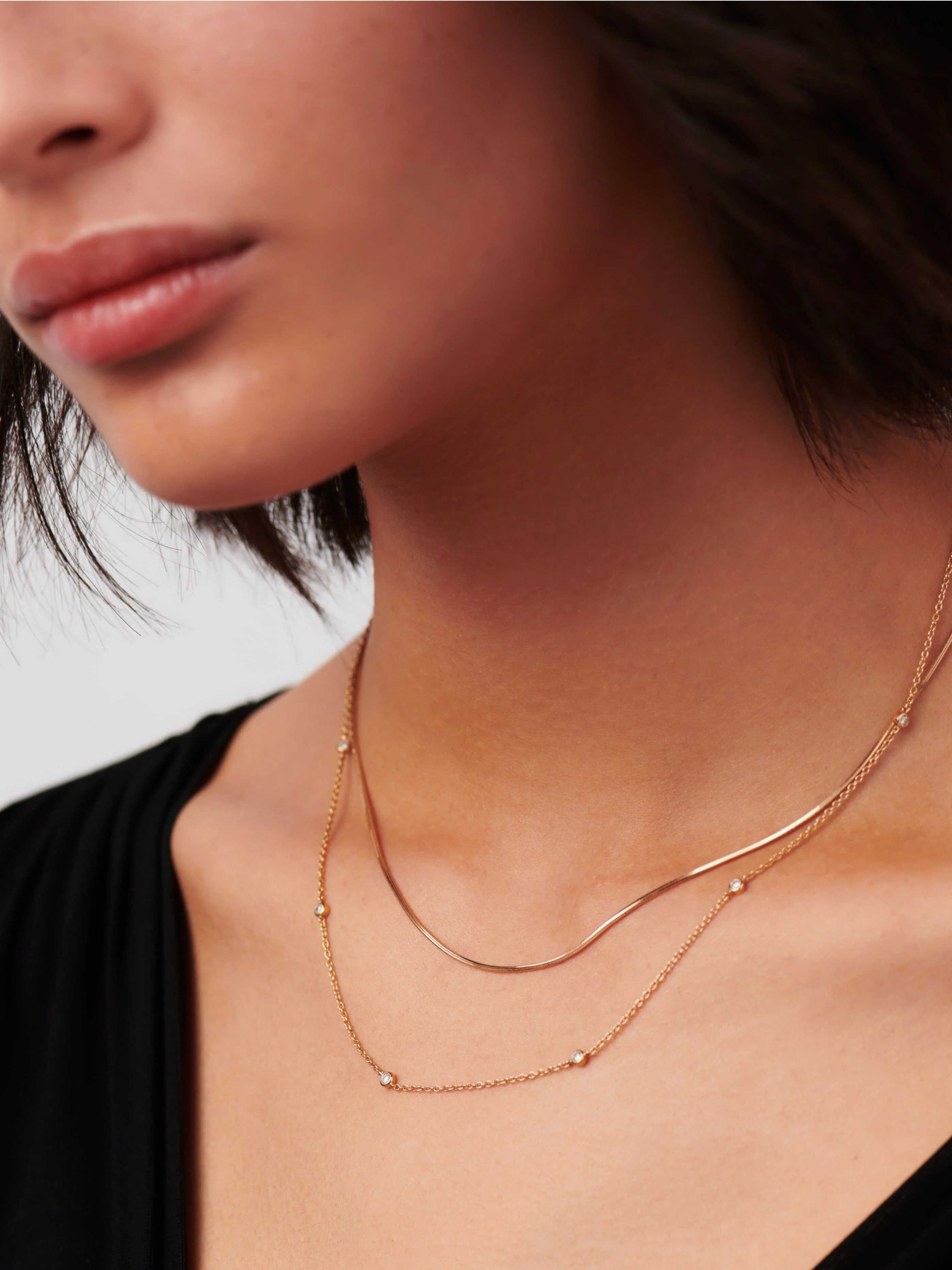 Solid Gold Floating Diamond Necklace | 14ct Solid Gold - Image 3