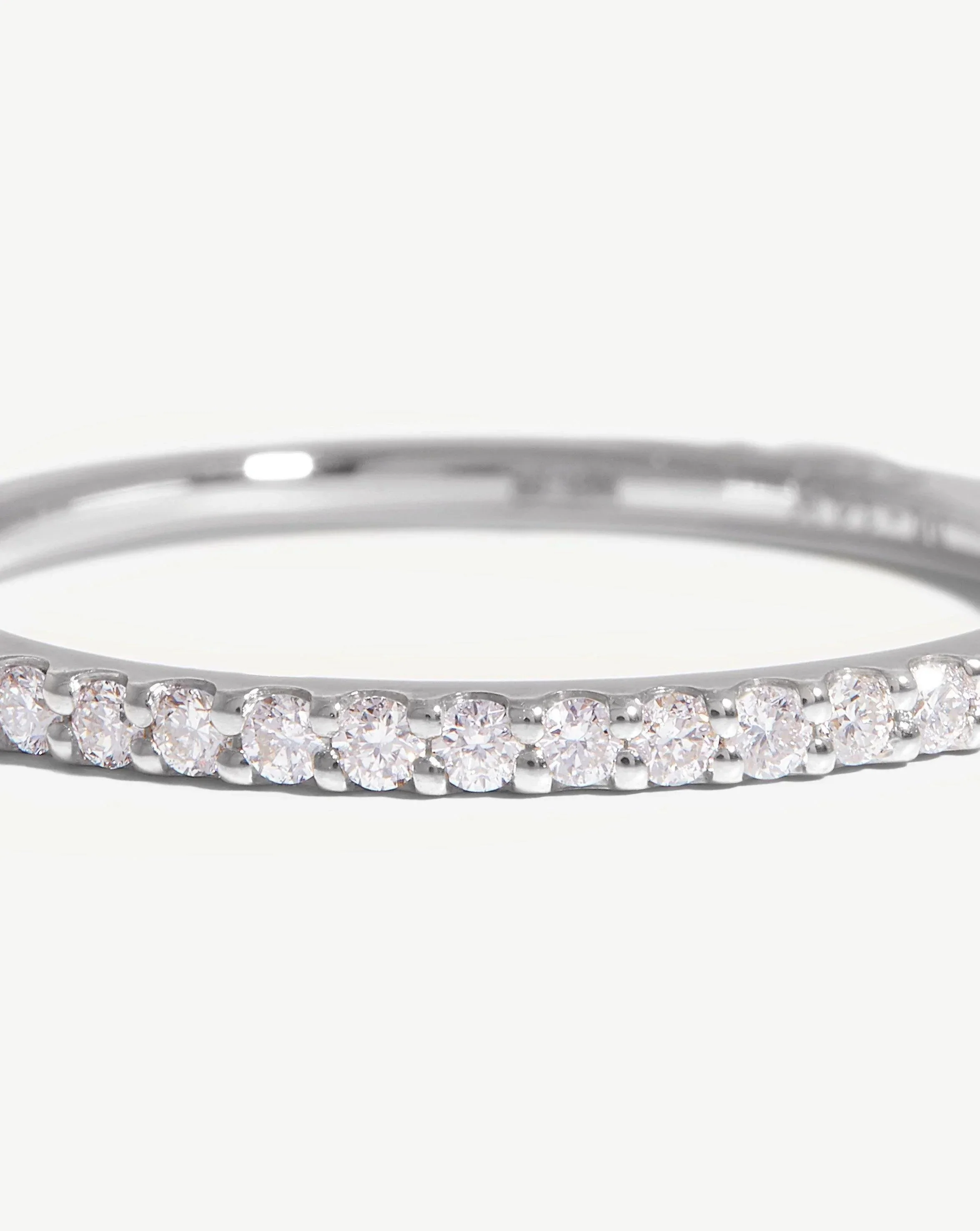 Solid Gold Slim Eternity Ring | 14ct White Gold/Diamond - Image 4