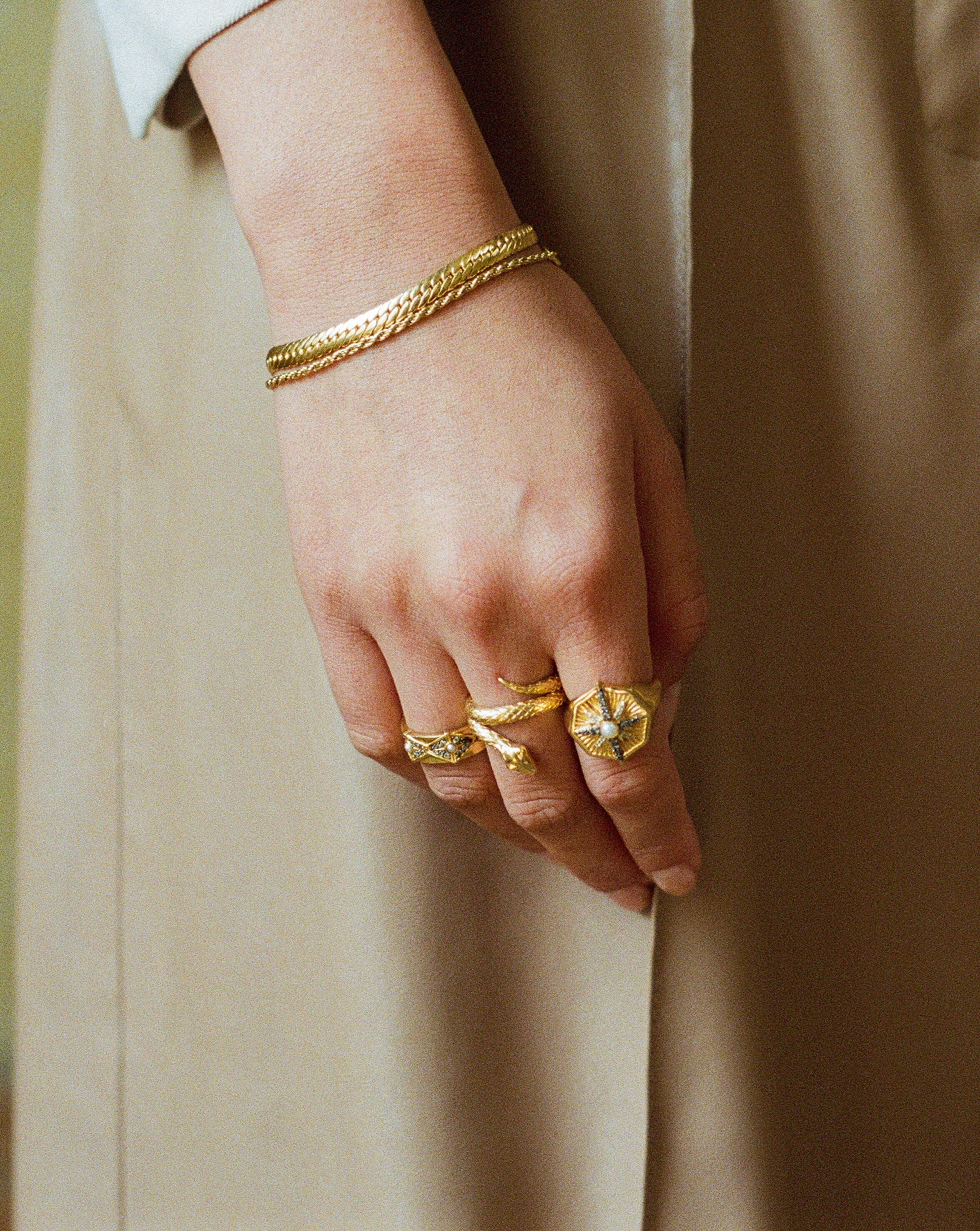 Harris Reed Coiled Serpent Ring | 18ct Gold Plated - Image 3