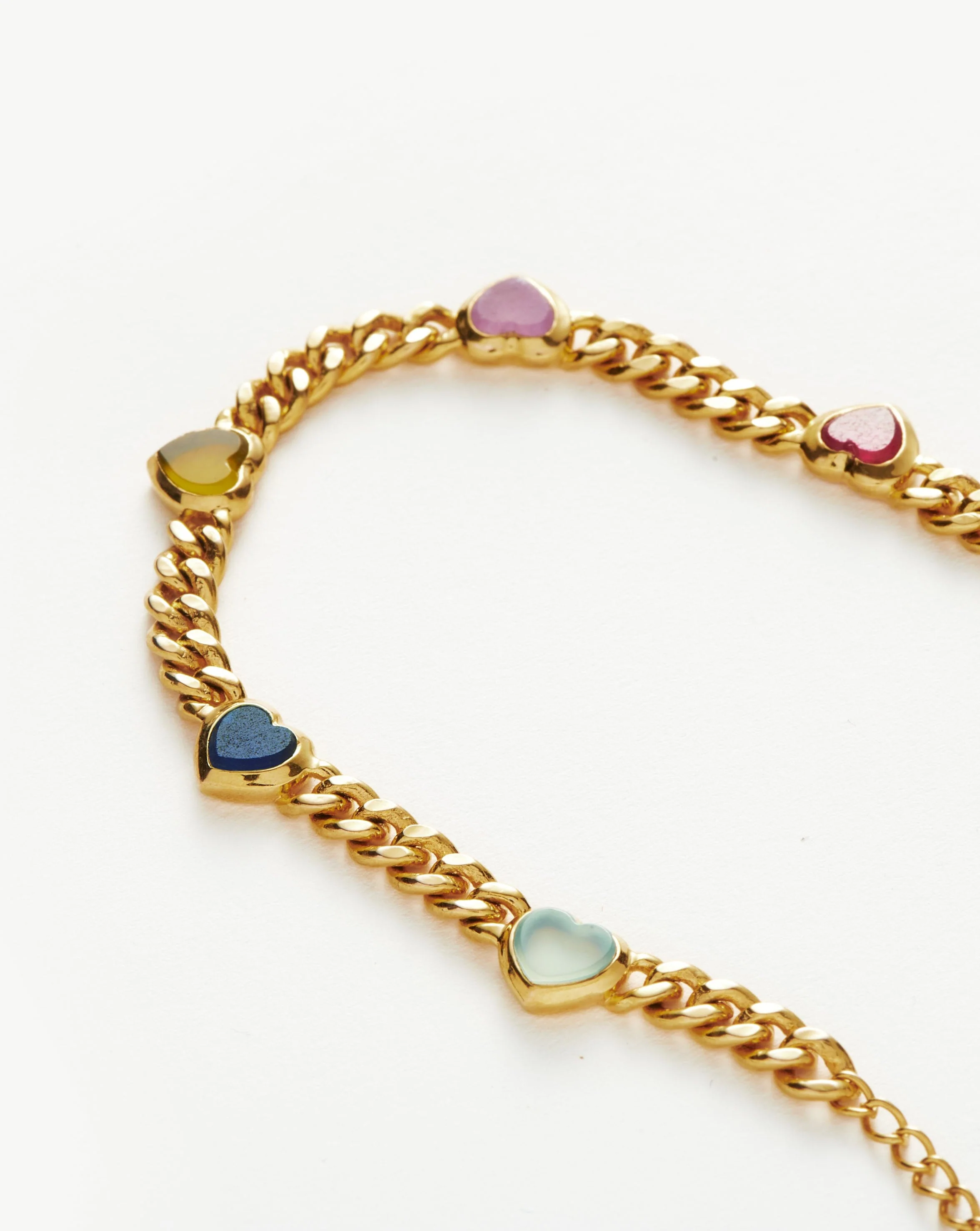 Jelly Heart Gemstone Charm Bracelet | 18ct Gold Plated/Multi Quartz - Image 4