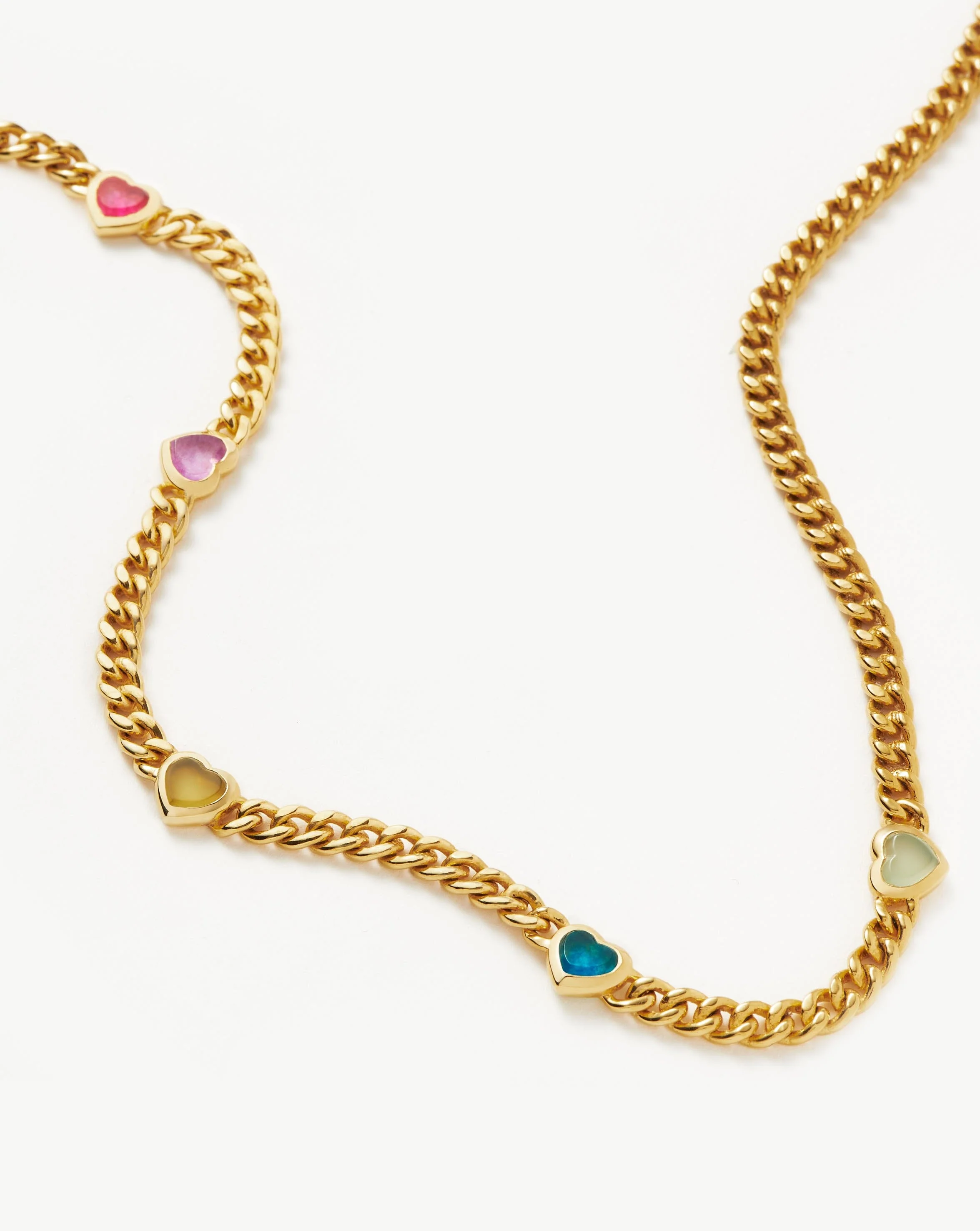 Jelly Heart Gemstone Charm Necklace | 18ct Gold Plated/Multi Quartz - Image 5