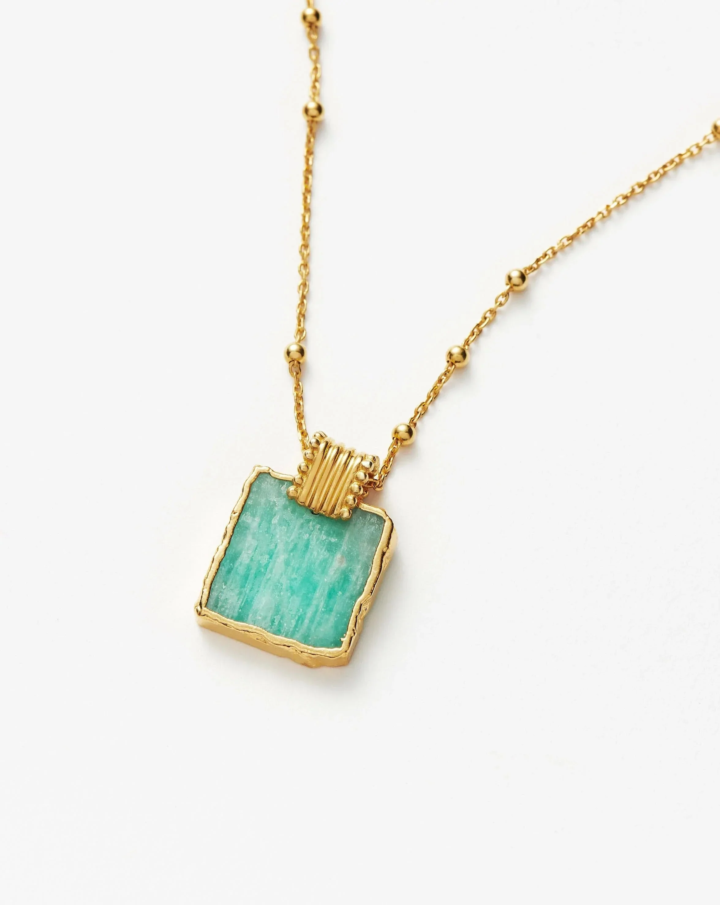 Lena Charm Necklace | 18ct Gold Plated/Amazonite - Image 4