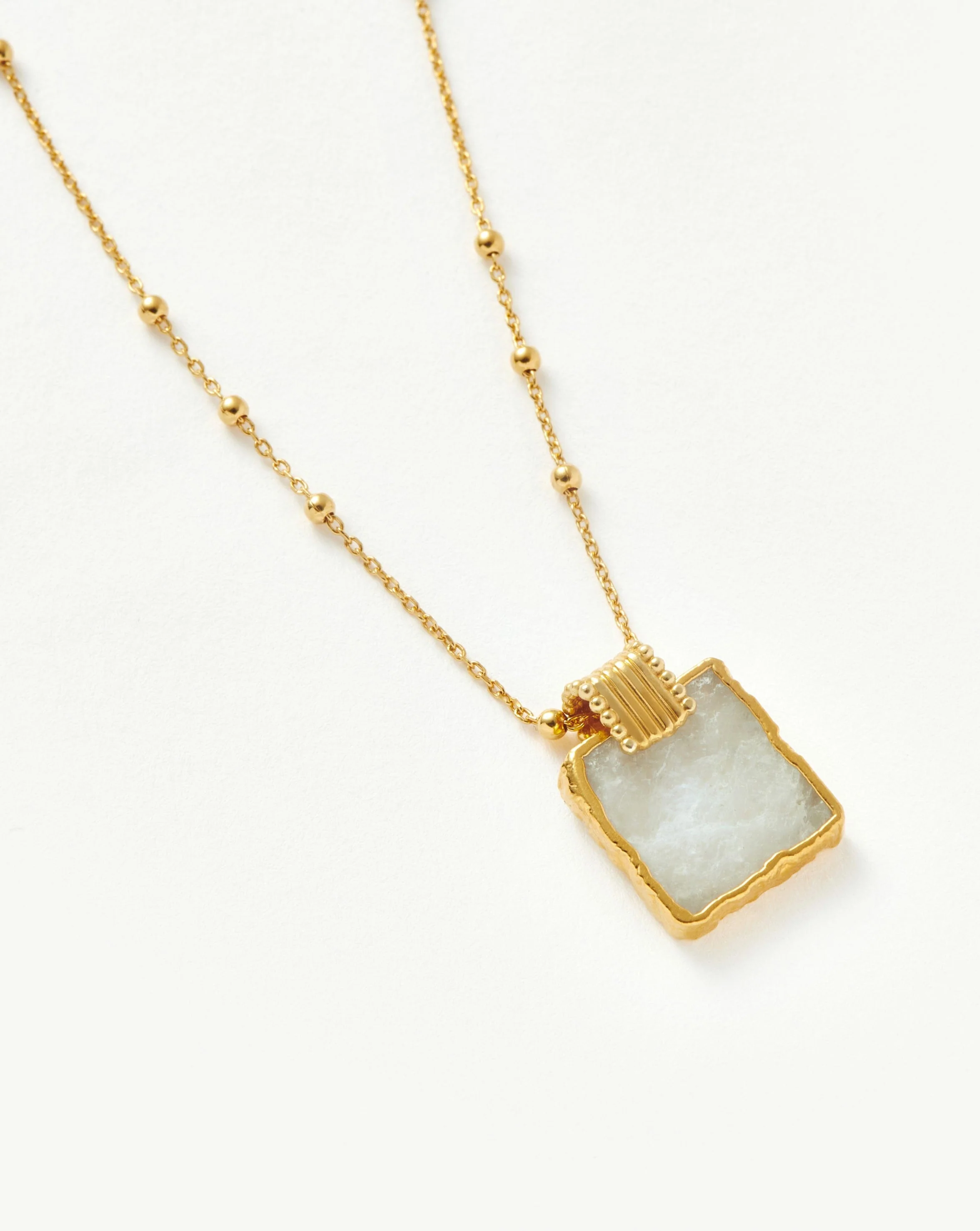 Lena Charm Necklace | 18ct Gold Plated/Rainbow Moonstone - Image 4