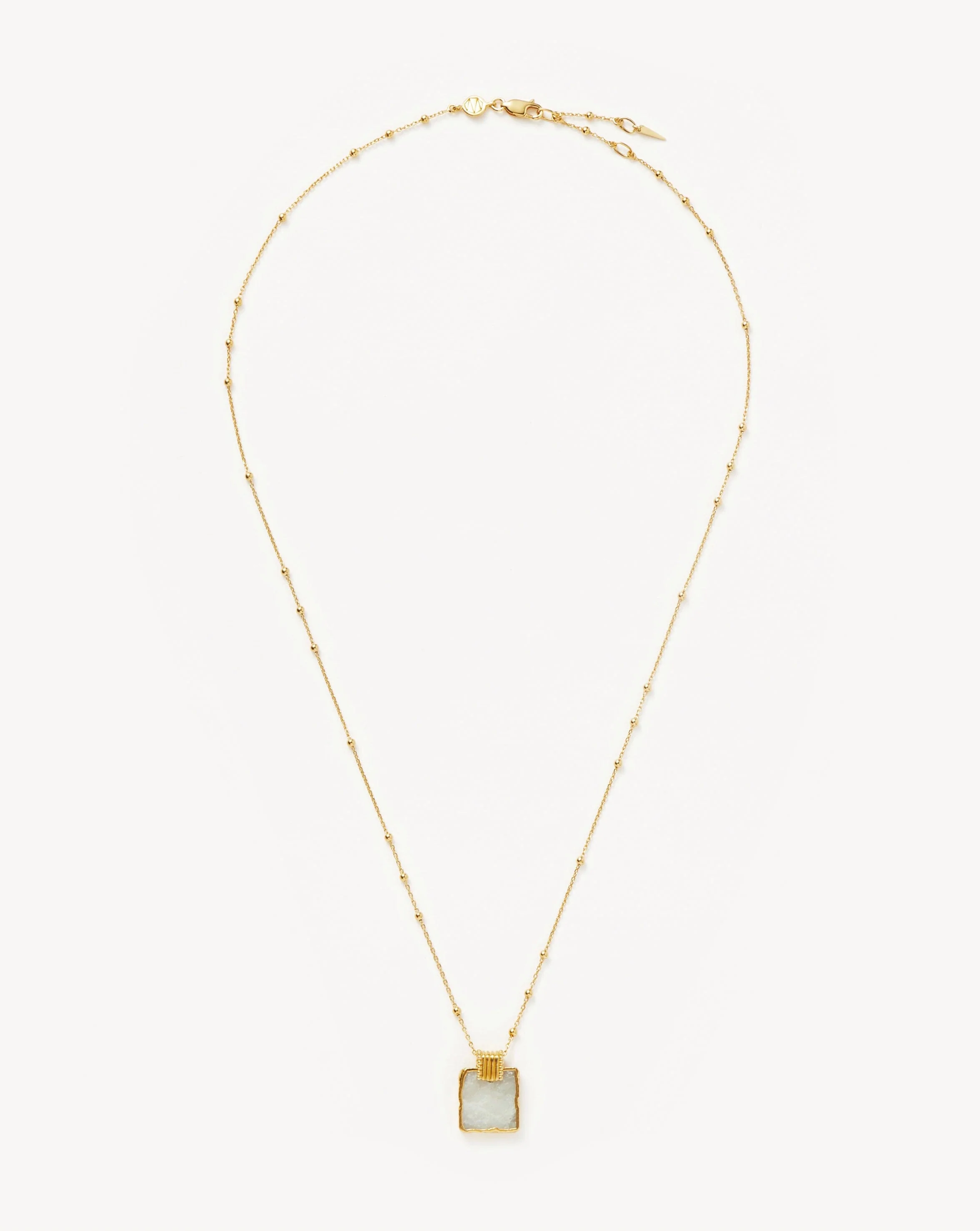 Lena Charm Necklace | 18ct Gold Plated/Rainbow Moonstone - Image 5