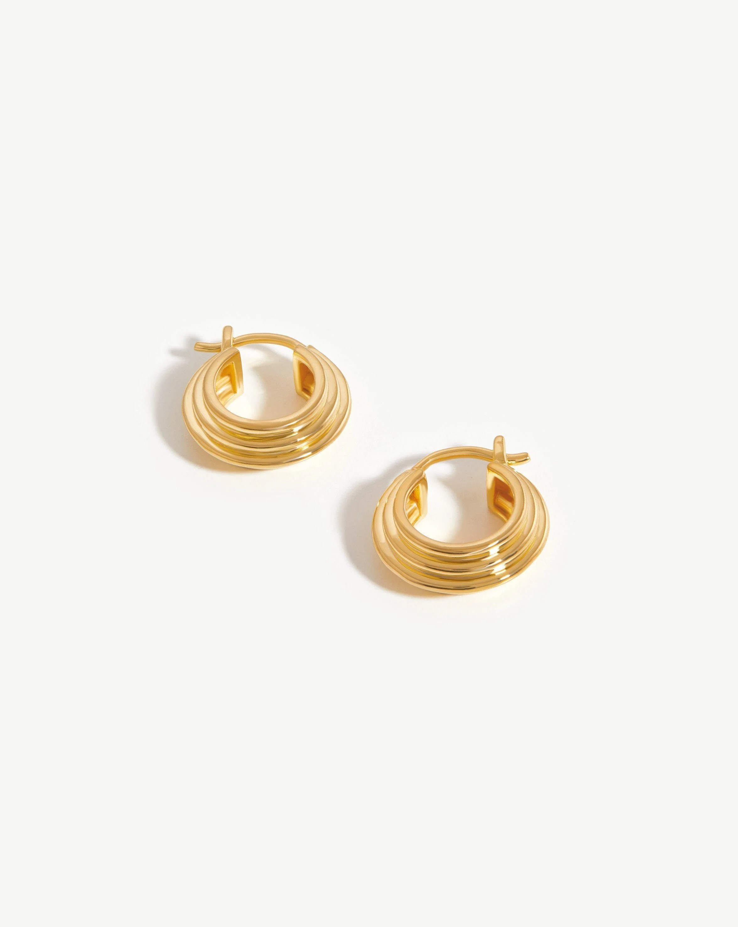 Lucy Williams Small Ridge Hoop Earrings - Image 4