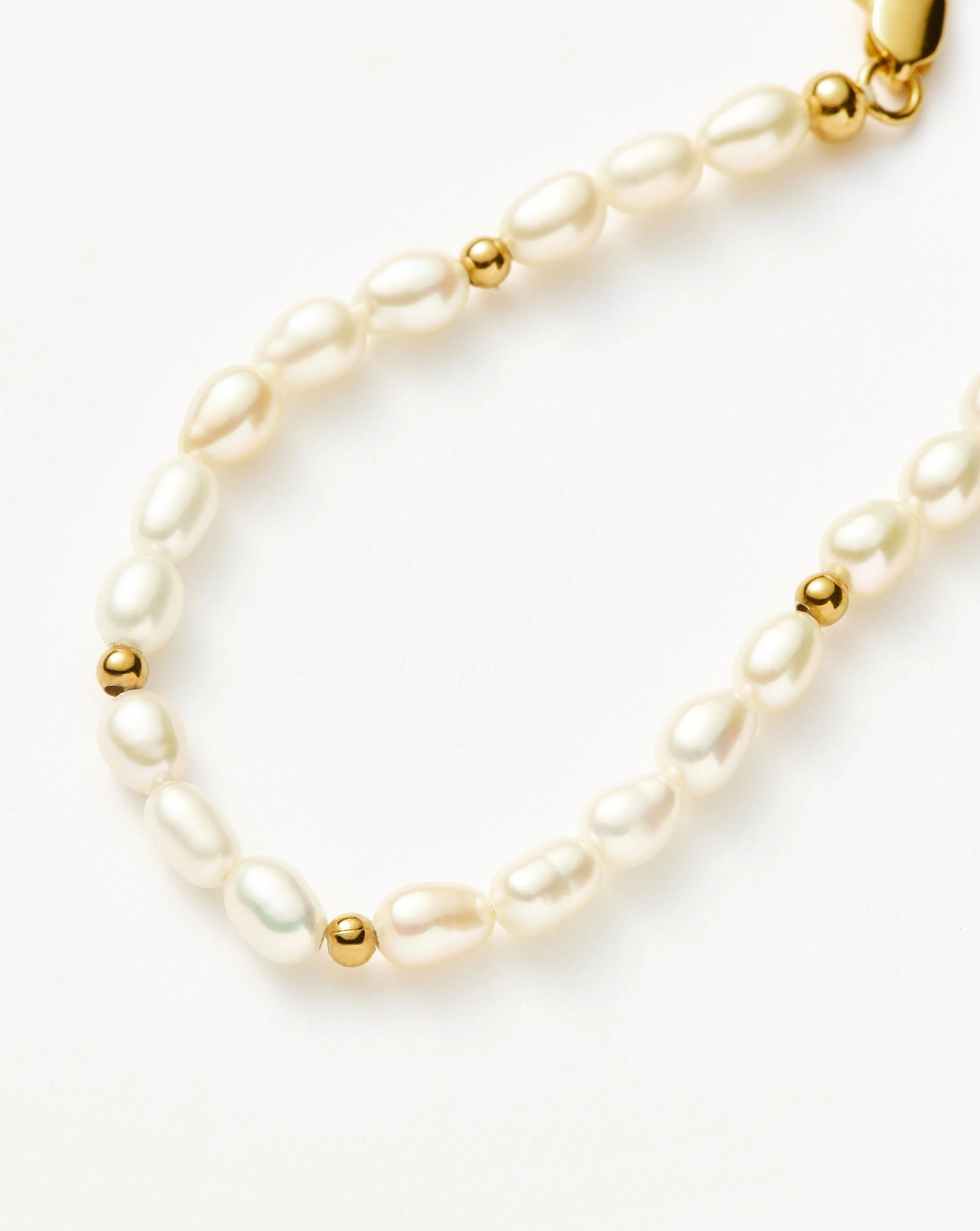 Seed Pearl Beaded Bracelet | 18ct Gold Plated/Pearl - Image 4